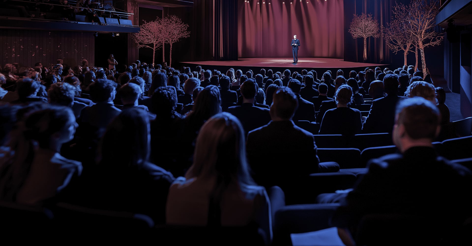 Jon Sansone on stage delivering a sales keynote